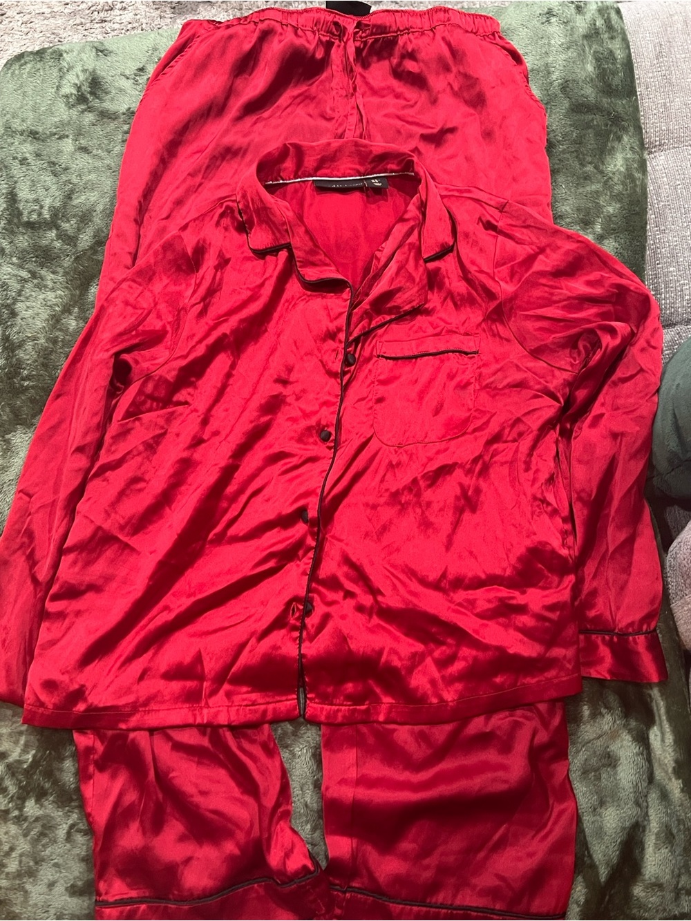 House of Harlow 1960 Red Satin Pajama Set